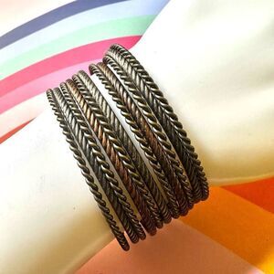 Silver and copper tone multi metal cuff bracelet